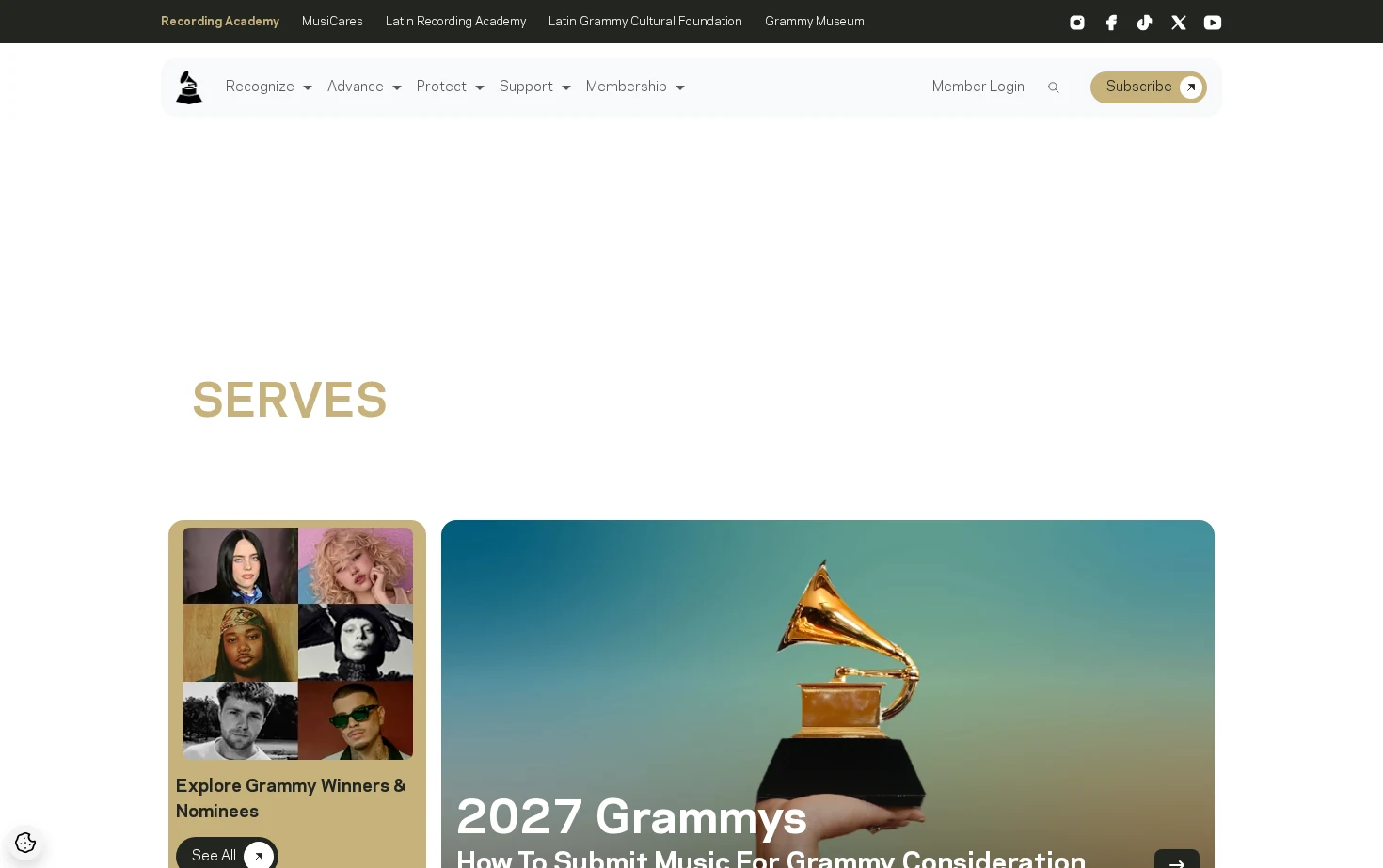 Grammy 页面快照